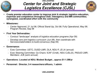 Center for Joint and Strategic Logistics Excellence (CJSL)