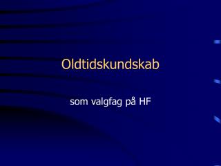 oldtidskundskab