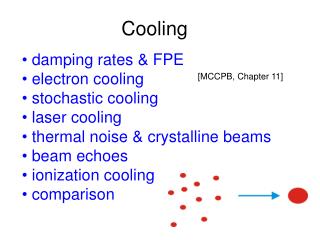 damping rates &amp; FPE electron cooling stochastic cooling laser cooling