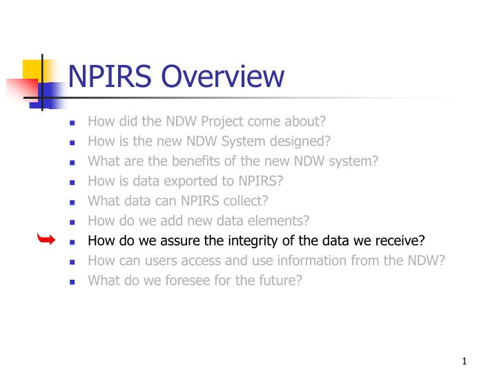 npirs overview