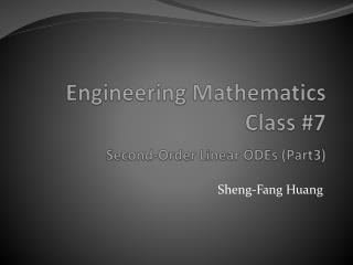 engineering mathematics class 7 second order linear odes part3
