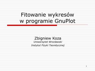 fitowanie wykres w w programie gnuplot