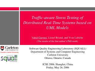 Traffic-aware Stress Testing of Distributed Real-Time Systems based on UML Models
