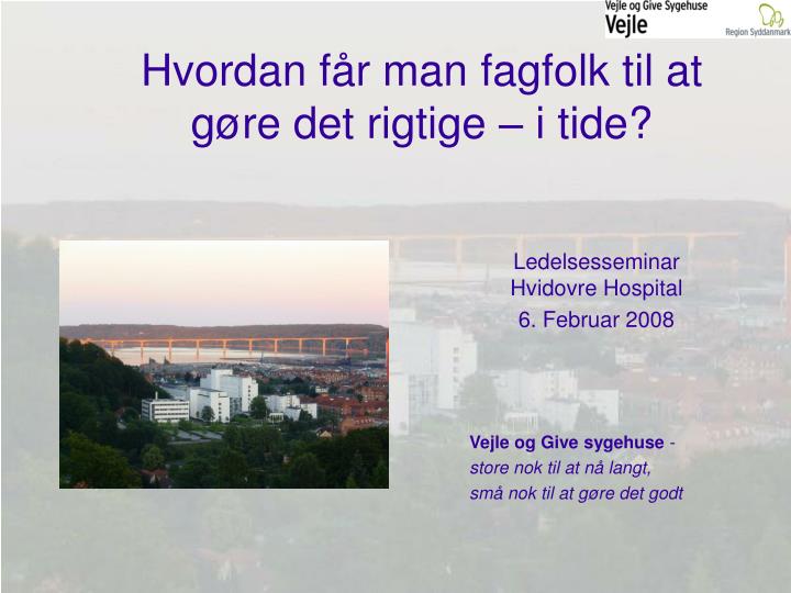 hvordan f r man fagfolk til at g re det rigtige i tide