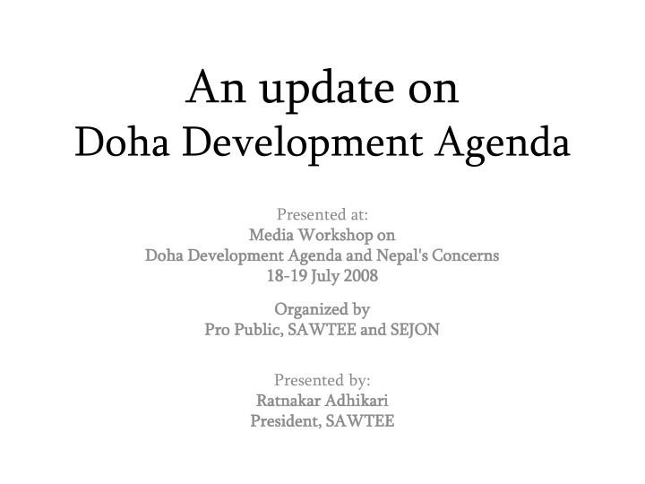 an update on doha development agenda