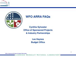 WFO ARRA FAQs