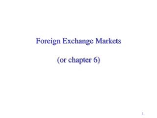 Foreign Exchange Markets (or chapter 6)