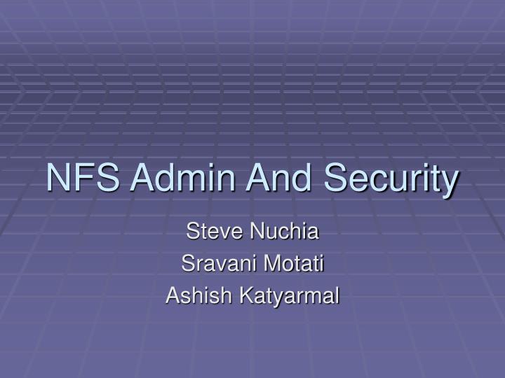 nfs admin and security