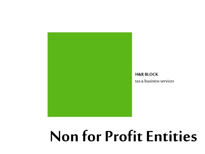 non for profit entities