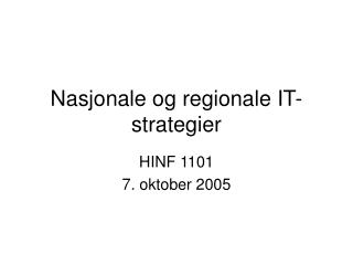 nasjonale og regionale it strategier