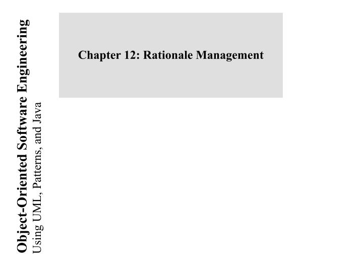 chapter 12 rationale management
