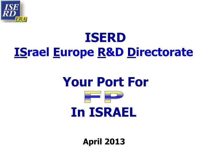 iserd is rael e urope r d d irectorate your port for in israel