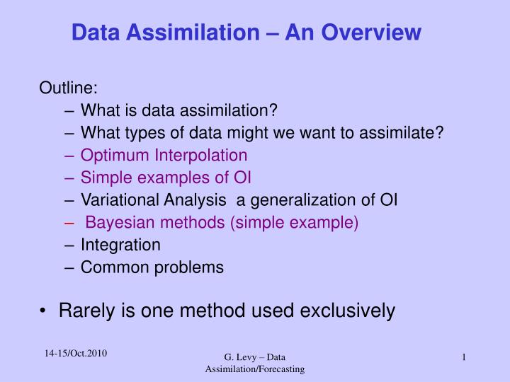 data assimilation an overview