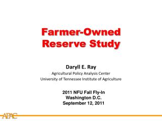 Farmer-Owned Reserve Study