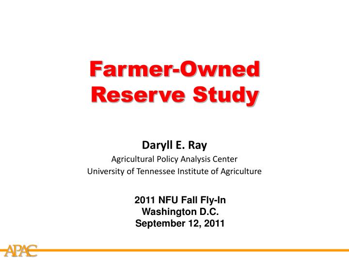 farmer owned reserve study