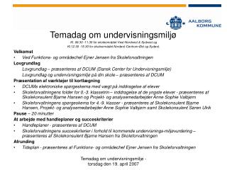 temadag om undervisningsmilj