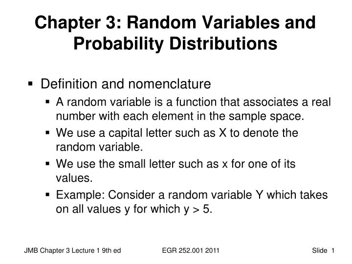 PPT - Chapter 3: Random Variables And Probability Distributions ...