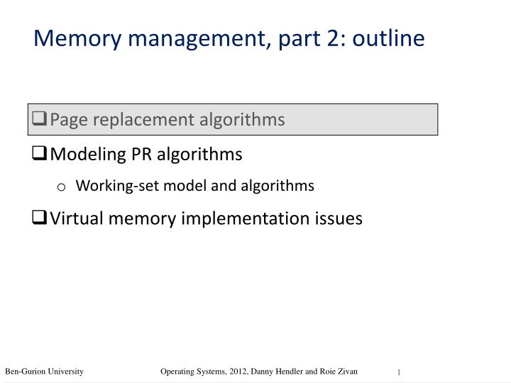 memory management part 2 outline