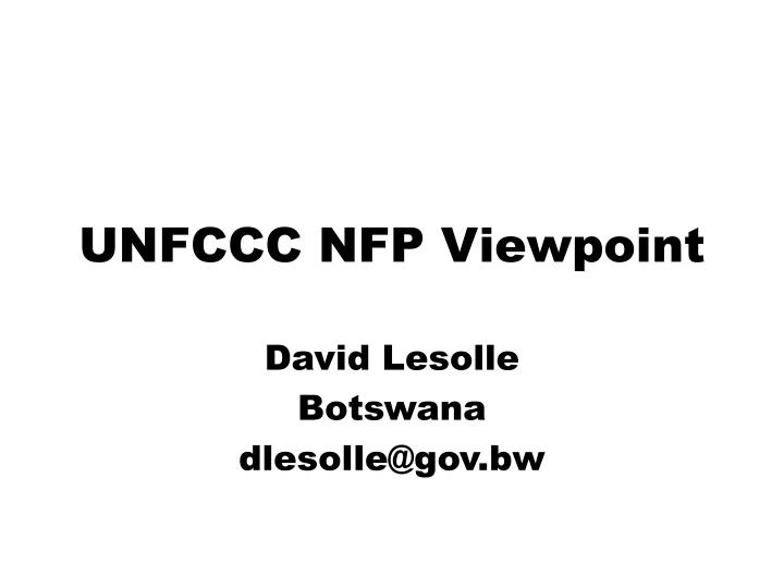 unfccc nfp viewpoint