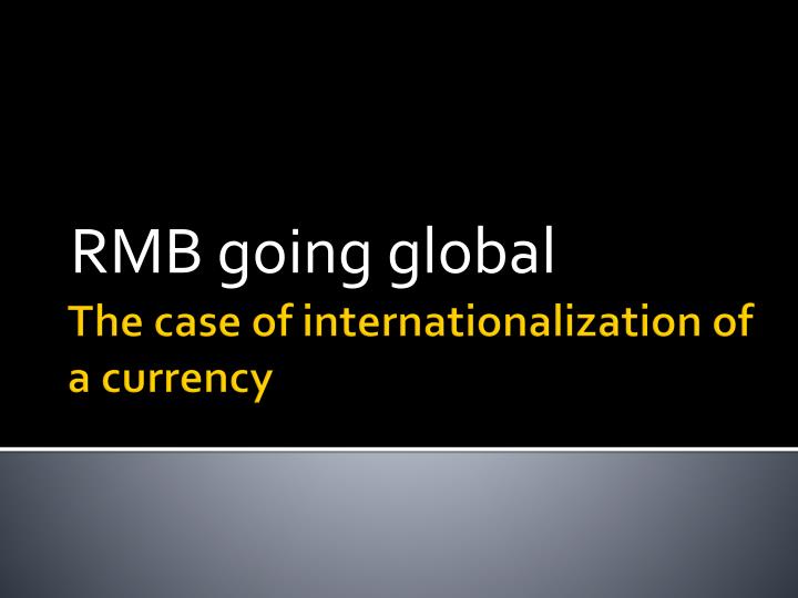 rmb going global
