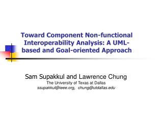 Toward Component Non-functional Interoperability Analysis: A UML-based and Goal-oriented Approach