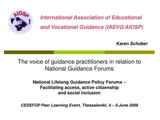 The voice of guidance practitioners in relation to National Guidance Forums