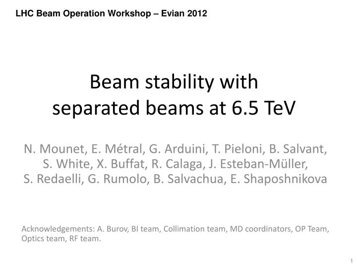 beam stability with separated beams at 6 5 tev