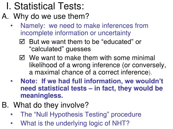 i statistical tests