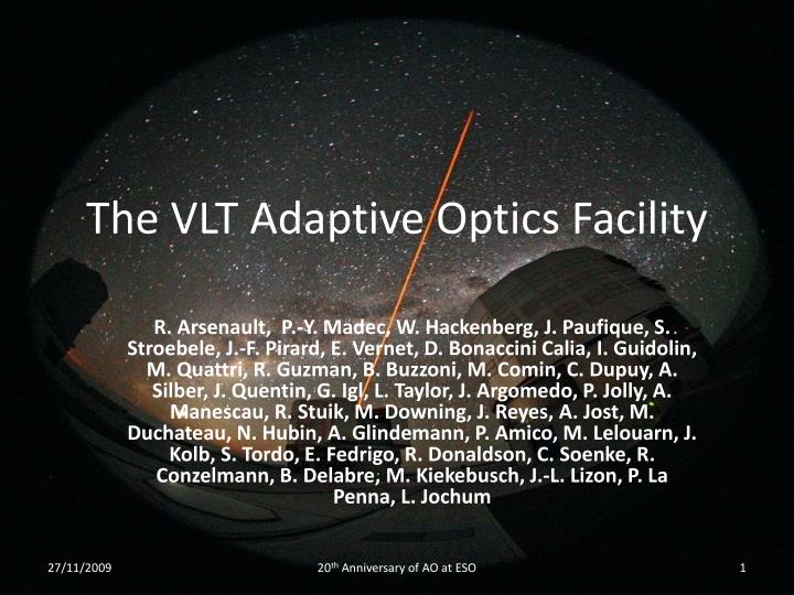 the vlt adaptive optics facility