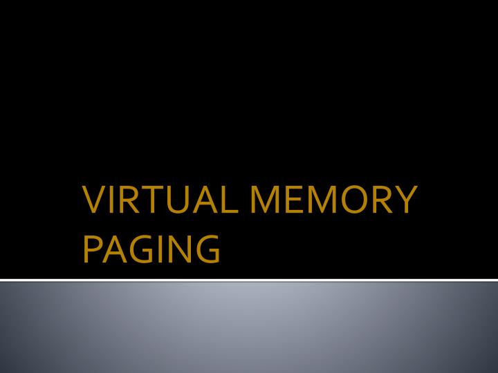 virtual memory paging