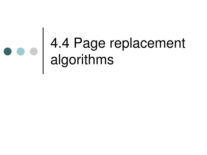 4 4 page replacement algorithms