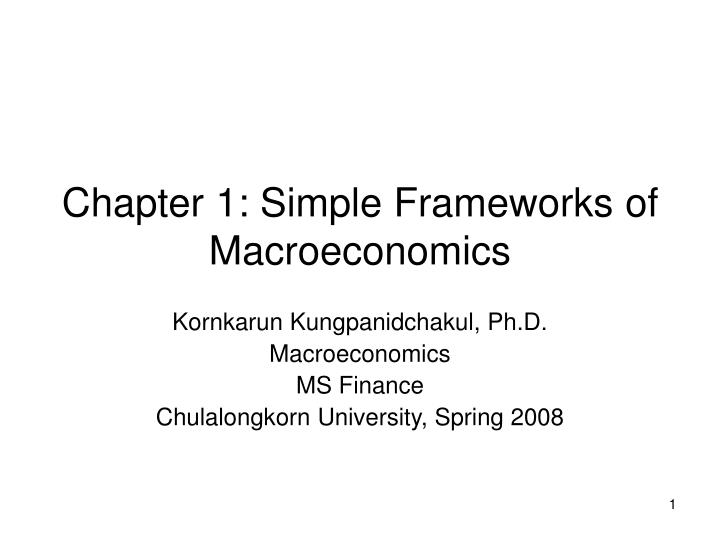 chapter 1 simple frameworks of macroeconomics