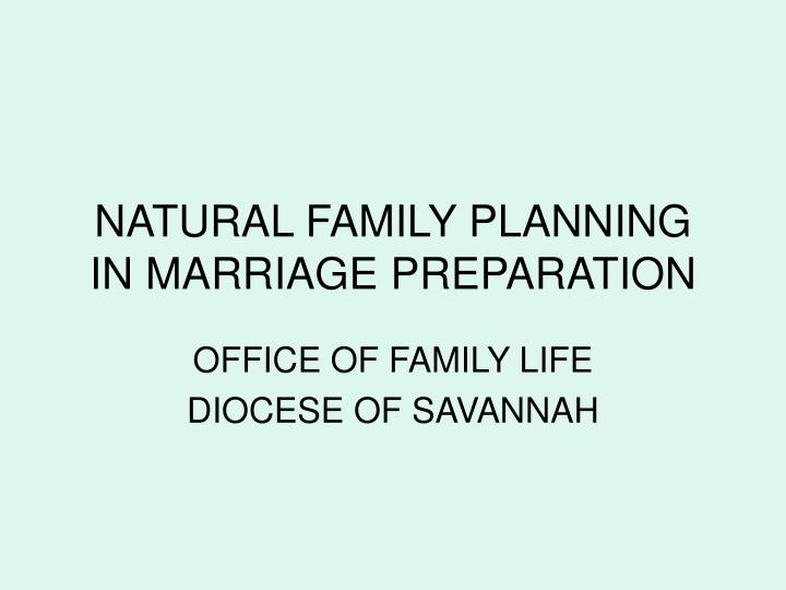 natural family planning in marriage preparation