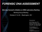 FORENSIC DNA ASSESSMENT - slide 1