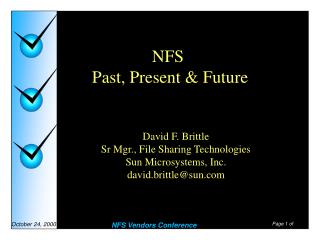 NFS Past, Present &amp; Future