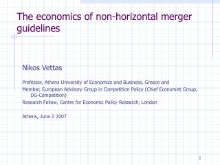 The economics of non-horizontal merger guidelines