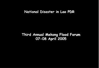 National Disaster in Lao PDR
