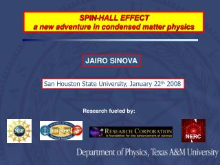 SPIN-HALL EFFECT a new adventure in condensed matter physics