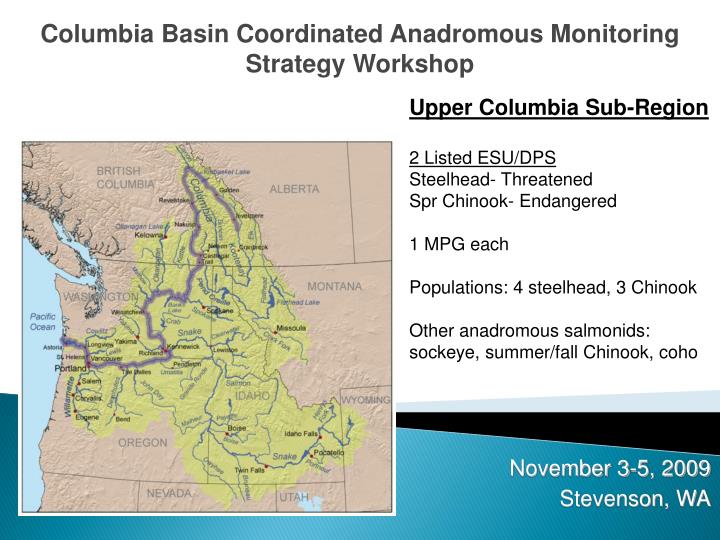 columbia basin coordinated anadromous monitoring strategy workshop