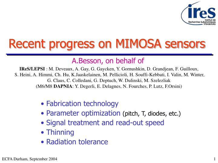 recent progress on mimosa sensors