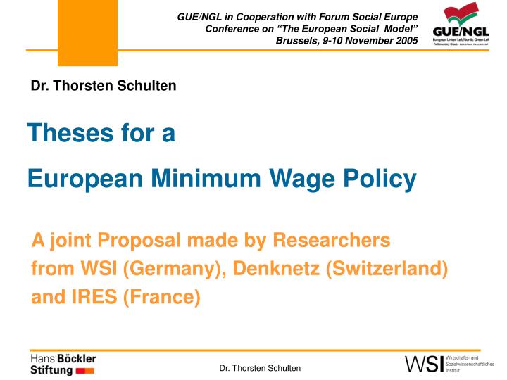 theses for a european minimum wage policy