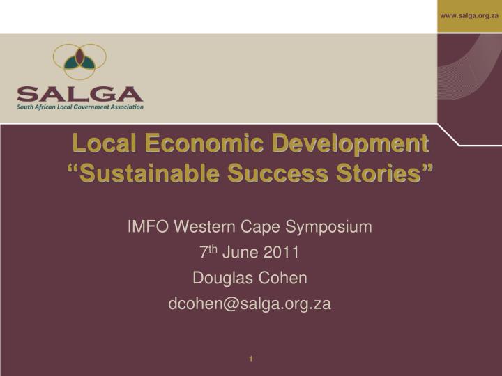 local economic development sustainable success stories