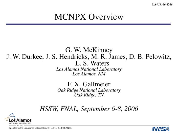 mcnpx overview