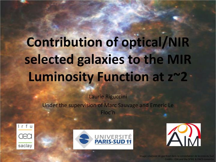 contribution of optical nir selected galaxies to the mir luminosity function at z 2