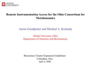 Remote Instrumentation Access for the Ohio Consortium for Metabonomics
