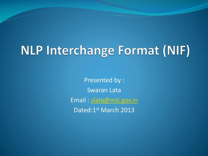 nlp interchange format nif
