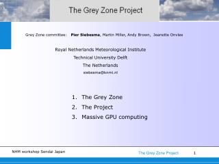 Grey Zone committee: Pier Siebesma , Martin Miller, Andy Brown, Jeanette Onvlee