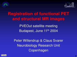 Registration of functional PET and structural MR images