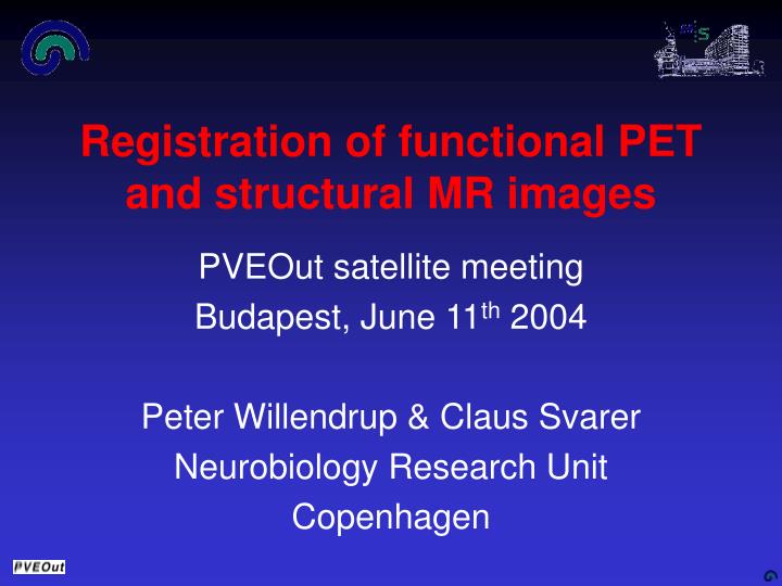 registration of functional pet and structural mr images