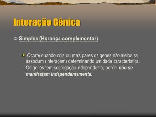 intera o g nica